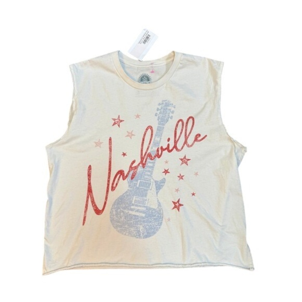 Nashville Guitar Stars Sleeveless Americana Graphic Tank Top‎ S/M Festival Core